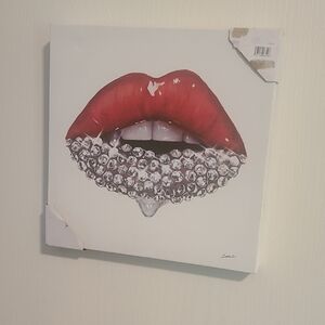 Red Lips Canvas Art